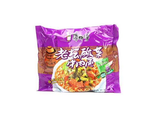 康师傅老坛酸菜牛肉面114g $2.9元/袋 已售15份