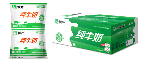伊利纯牛奶利乐枕包装