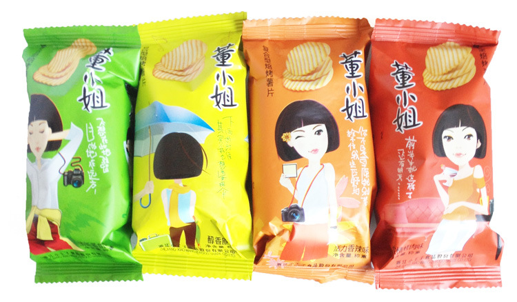 268930董小姐复合型焙烤薯片-5种味道 ￥2.5元/包 月售3份