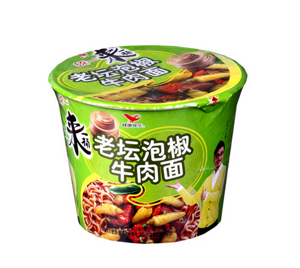 统一老坛泡椒牛肉面107克 $2.5元/袋 已售7份