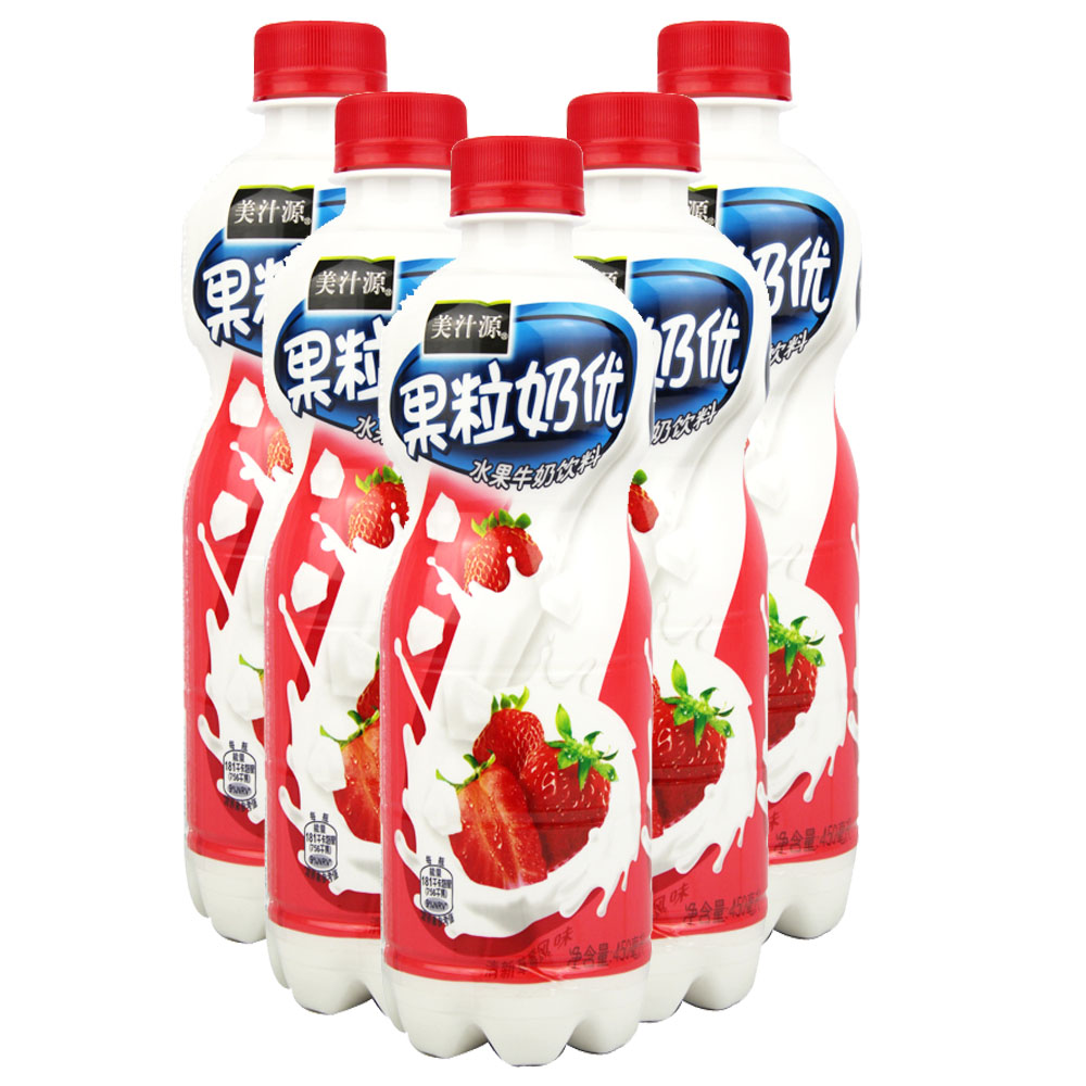 美汁源果粒奶优草莓 ￥4元/瓶 已售24份