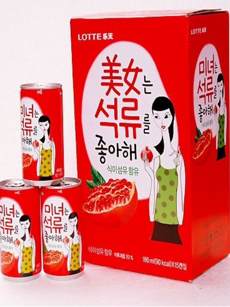 韩国进口石榴汁饮料180ml ￥6元/瓶 已售3份