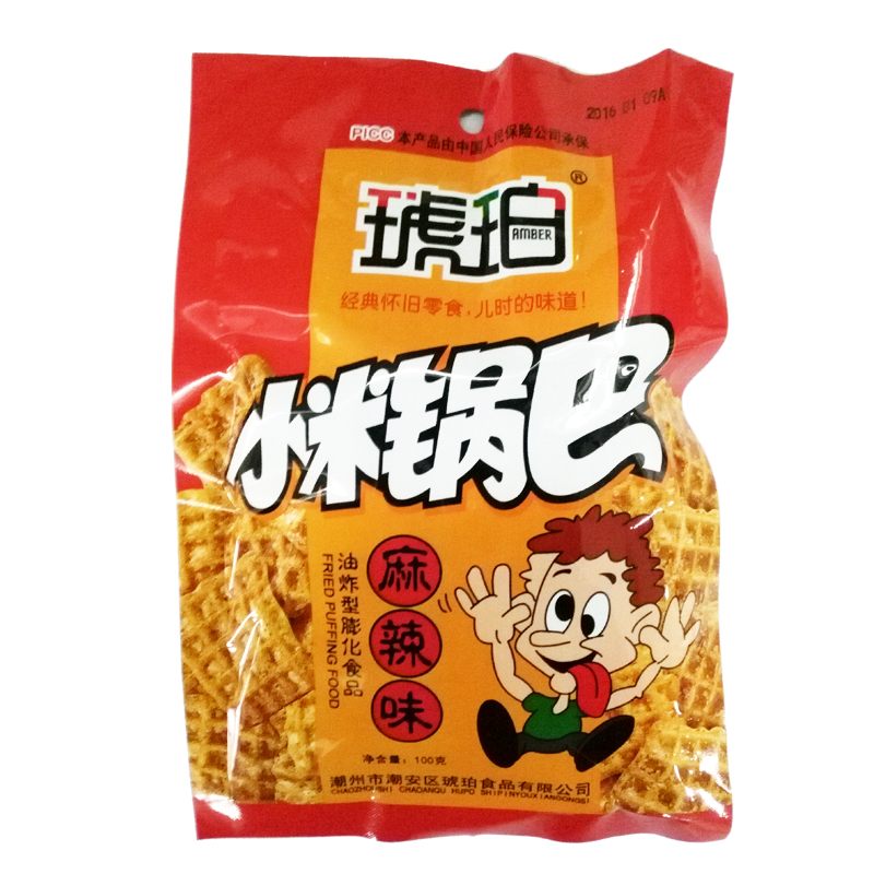 琥珀 小米锅巴 麻辣味 100g/袋 ￥3元/袋 已售0份