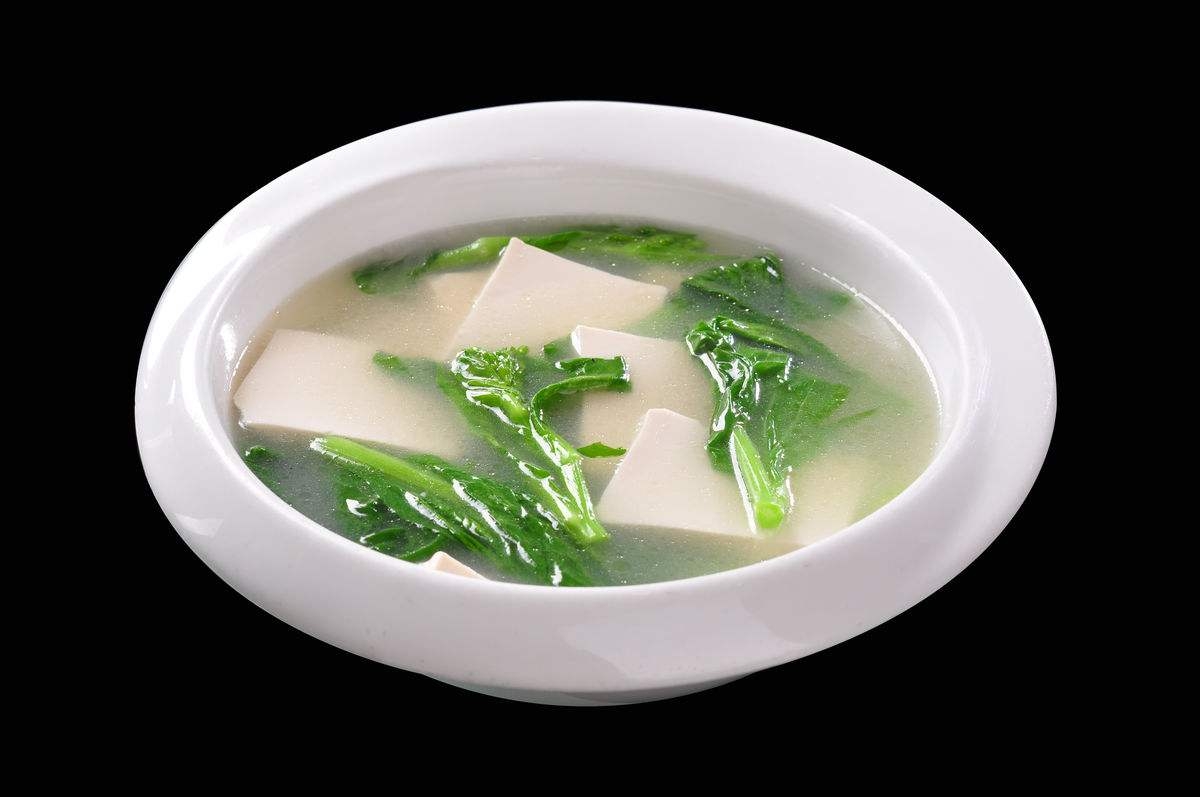 青菜豆腐汤图片高清图片